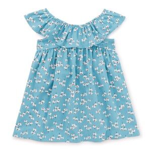 Tea Collection Ruffle Neck Baby Dress 9-12 Months EUC